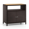 Outdoor Rattan Storage Cabinet Sideboard Buffet Cabinet-Brown