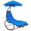 Outdoor Rocking Hammock Lounger Chair with Waterproof Canopy-Navy