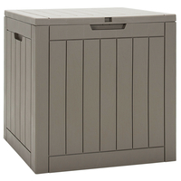 Outdoor Storage Shed with Handles and Lockable Lid-Coffee