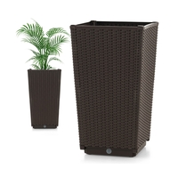 Outdoor Wicker Flower Pot Set of 2-Brown