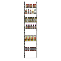 Over The Door Pantry Rack with Metal Wire Baskets and Hooks