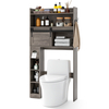 Over The Toilet Storage Cabinet Farmhouse Bathroom Organizer Toilet Rack-Grey