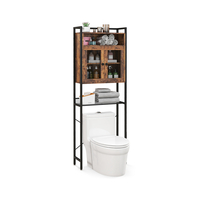 Over-the-toilet Storage Cabinet with Heavy-duty Metal Frame-Rustic Brown