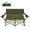 Oversized 2 Person Folding Camping Chair with Adjustable Armrests and Cup Holders-Green