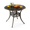 Patio Round/Square Aluminium Dining Table with Umbrella Hole-Round