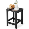 Patio Square HDPE Side Table for Balcony Backyard Lawn-Black