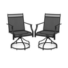Patio Swivel Dining Chairs Set of 2 with Quick-Drying Fabric-Grey
