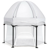 Portable Baby Playpen with Breathable Mesh and Removable Canopy-Grey