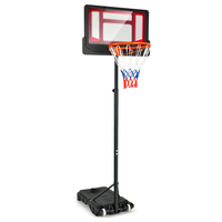 Portable Basketball Stand with Rolling Wheels for Youth -Red