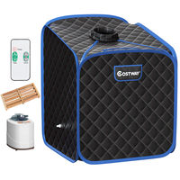 Portable Steam Sauna Spa Private Sauna Tent with Adjustable Temperature-Black