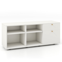 Storage Cabinet with 2 Drawers 4 Cubes-White