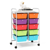 Storage Rolling Cart with 10-Drawer for Tools Scrapbook Paper Organising-Multicolor