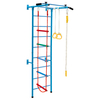 Swedish Ladder Set with Climbing Frame Pull-up Bar Ropes and Rings-Blue