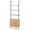Wall Mount Bookshelf with Cabinet with Storage Cabinet-Natural