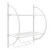 Wall Mounted Bathroom Shelves with Towel Holder-White