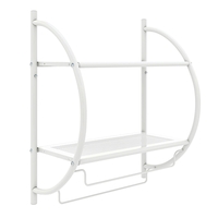 Wall Mounted Bathroom Shelves with Towel Holder-White