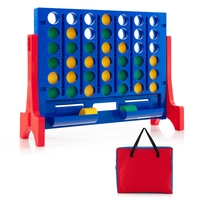 Wall Mounted or Tabletop Giant 4-In-A Row with Carrying Bag and 42 Chesses-Blue