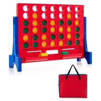 Wall Mounted or Tabletop Giant 4-In-A Row with Carrying Bag and 42 Chesses-Red