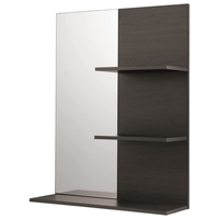 Wall-Mounted Vanity Mirrors with 3-Tier Open Shelf-Grey