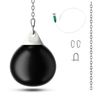 Water Punching Bag with Adjustable Metal Chain and Insurance Buckles-Black