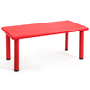 Waterproof Rectangular Kids Table with Anti-slip Foot Mats-Red