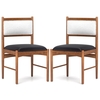 Wooden Dining Chair with Rubber Wood Frame Set of 2-Walnut
