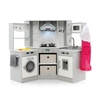 Wooden Kids Play Kitchen Corner with Lights and Water Circulation System-Grey