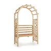 Wooden Outdoor Garden Pergola Arch with 2-Person Bench