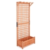 Wooden Planter Container Raised Garden Bed with Arch Trellis-Orange