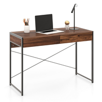 Wooden Study Computer Desk with 2 Drawers,  112 x 48 x 76cm -Brown