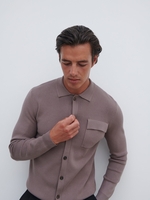 Koen Knitted Shirt - Taupe,  M