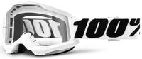 100% Strata 2 Clear Motocross Goggles,  black-white,  black-white,  Size One Size