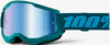 100% Strata 2 Essential Chrome Motocross Goggles,  green-blue for Men