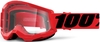 100% Strata II Motocross Goggles,  black-red,  black-red,  Size One Size
