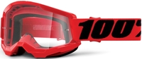 100% Strata II Motocross Goggles,  black-red,  black-red,  Size One Size