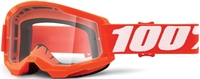 100% Strata II Motocross Goggles,  white-orange,  white-orange,  Size One Size
