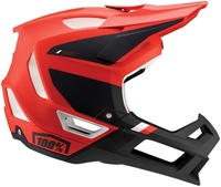 100% Trajecta Downhill Helmet,  black-red,  Size XL 62 64 for Men