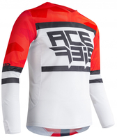 Acerbis Helios Motocross Jersey,  white-red,  Size M,  white-red,  Size M