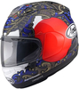 Arai RX-7V Evo Samurai Helmet,  red-blue,  Size L for Men