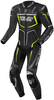 Arlen Ness Alcarras Race One Piece Motorcycle Leather Suit,  black-grey-yellow,  Size 56,  black-grey-yellow,  Size 56