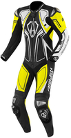 Arlen Ness Conquest One Piece Motorcycle Leather Suit,  black-white-yellow,  Size 48,  black-white-yellow,  Size 48