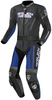 Arlen Ness Edge Two Piece Motorcycle Leather Suit,  black-grey-blue,  Size 54 for Men