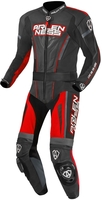 Arlen Ness Edge Two Piece Motorcycle Leather Suit,  black-grey-red,  Size 54,  black-grey-red,  Size 54