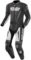 Arlen Ness Edge Two Piece Motorcycle Leather Suit,  black-grey-white,  Size 56