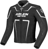 Arlen Ness Motegi Motorcycle Leatherjacket,  black-white,  Size 56,  black-white,  Size 56