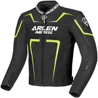 Arlen Ness Motegi Motorcycle Leatherjacket,  black-yellow,  Size 56,  black-yellow,  Size 56