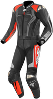 Arlen Ness Race-X Two Piece Motorcycle Leather Suit,  black-grey-red,  Size 56,  black-grey-red,  Size 56