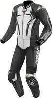 Arlen Ness Race-X Two Piece Motorcycle Leather Suit,  black-grey-white,  Size 52,  black-grey-white,  Size 52
