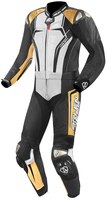 Arlen Ness Race-X Two Piece Motorcycle Leather Suit,  black-white-gold,  Size 58,  black-white-gold,  Size 58