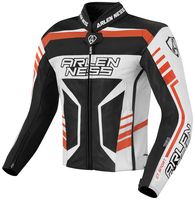 Arlen Ness Rapida 2 Motorcycle Leather Jacket,  black-white-orange,  Size 56,  black-white-orange,  Size 56